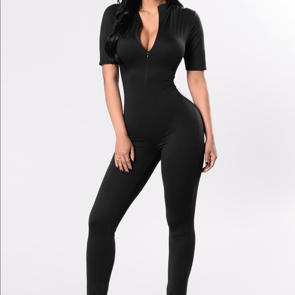 All Black Short Sleeve Jumpsuit